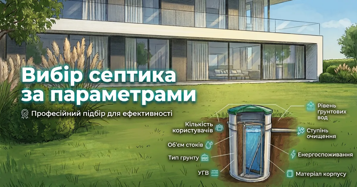 Выбор септика по параметрам