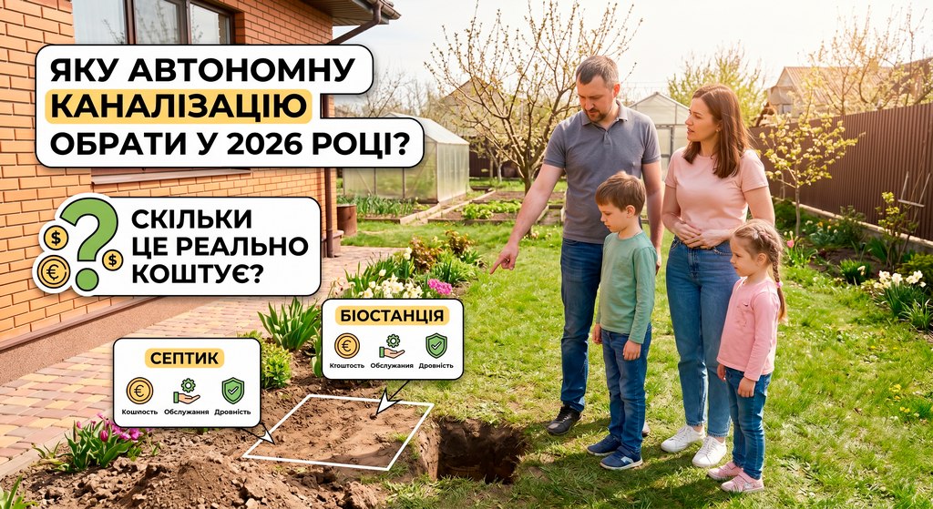 Вибір автономної каналізації для приватного будинку, порівняння вартості систем